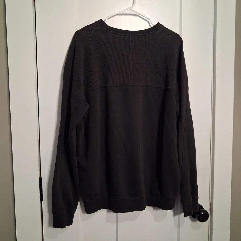 Adidas Sweatshirt Mens M Black Ribbed Shoulder H59411 Loungewear Sporty Gym